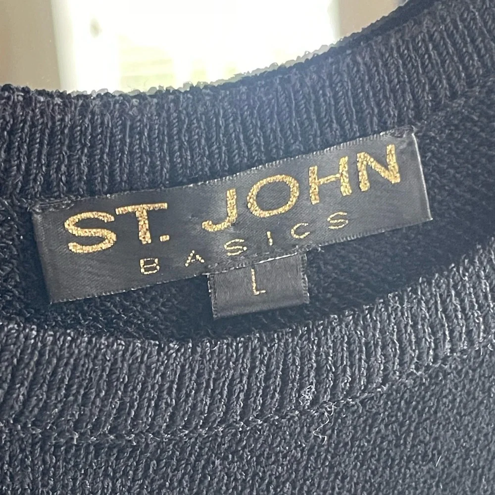 St. John Basics Black Santana Knit Scoop Neck Tank Top